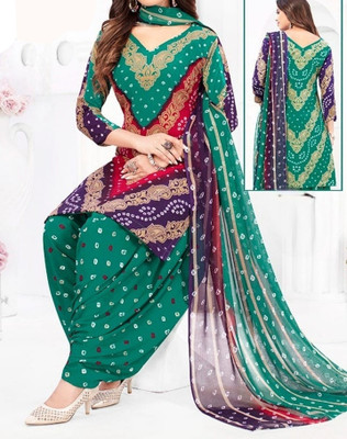 KP CLOTHING Crepe Printed Kurta & Patiyala Material