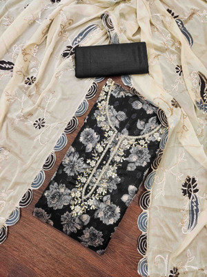 Blissta Silk Blend Embellished Salwar Suit Material