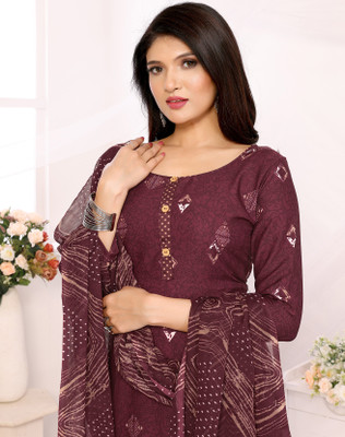 SIMPLYETHNIC Crepe Solid Salwar Suit Material