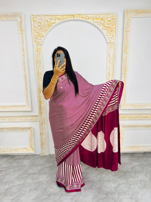 ANUVRATA Self Design, Floral Print, Woven, Printed Assam Silk Pure Silk Saree(Maroon)