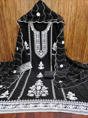 NIDHI'S FASHION Georgette Embroidered Salwar Suit Material