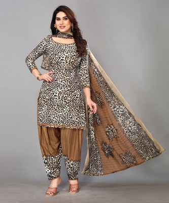 HouseOfCommon Crepe Solid, Floral Print, Printed, Geometric Print Salwar Suit Material