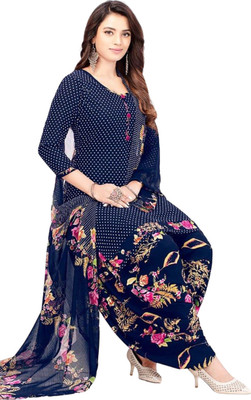 Om Creation Crepe Floral Print Salwar Suit Material