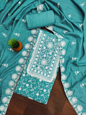 Kimisha Silk Blend Embroidered Salwar Suit Material