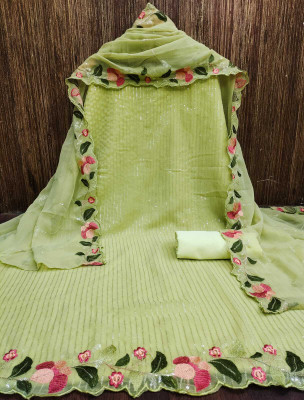 PandadiSaree Georgette Embroidered, Embellished Salwar Suit Material
