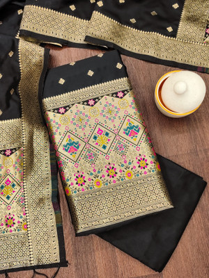 DEVANGI Art Silk Geometric Print Salwar Suit Material