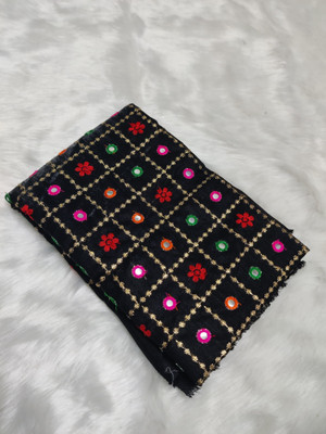 Fashion World Zone Art Silk Embroidered Blouse Material