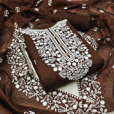 Nayanthara Trends Chanderi Embroidered Salwar Suit Material