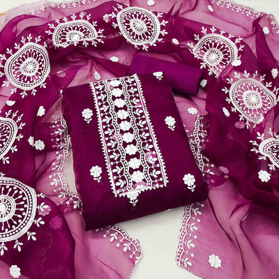 Kimisha Organza Embroidered Salwar Suit Material