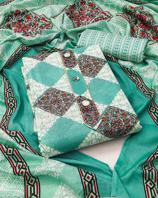 Bluebirdimpex Cotton Blend Printed Salwar Suit Material