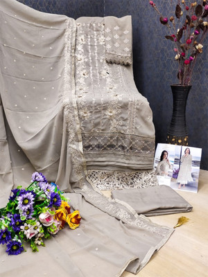 VATAGAMFAB Net/Lace Embroidered Salwar Suit Material