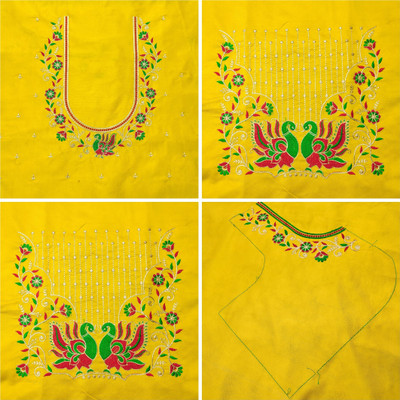 RAJVILASH Pure Silk Embroidered Blouse Material