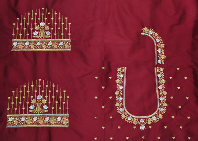 KASHTBHANJAN Cotton Silk Embroidered Blouse Material