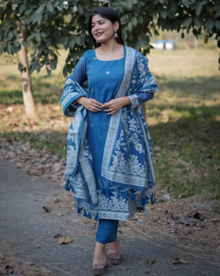 HouseOfCommon Cotton Silk Embellished Salwar Suit Material