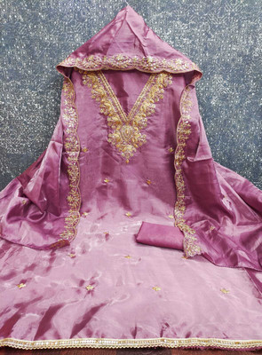 NIDHI'S FASHION Silk Blend Embroidered Salwar Suit Material