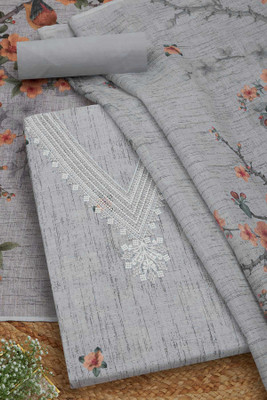 soch Linen Floral Print Salwar Suit Material