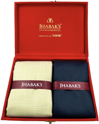JHABAK'S Cotton Linen Solid, Self Design Shirt & Trouser Fabric
