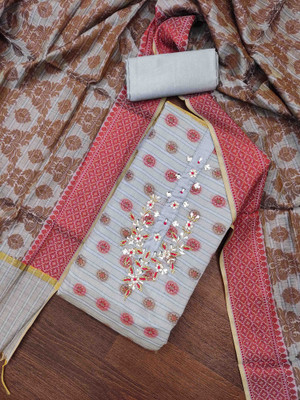 Blissta Silk Blend Embellished Salwar Suit Material