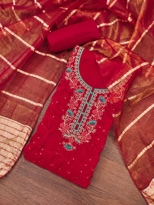 Divastri Silk Blend Floral Print Salwar Suit Material