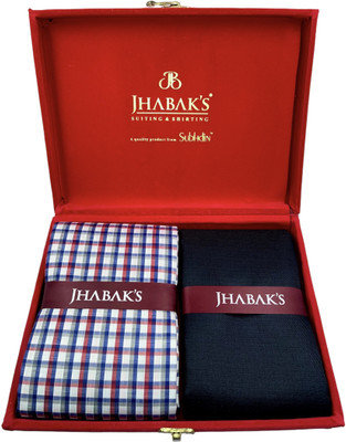 JHABAK'S Cotton Blend Checkered Shirt & Trouser Fabric