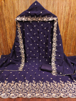 NF FAB Silk Blend Embroidered Salwar Suit Material
