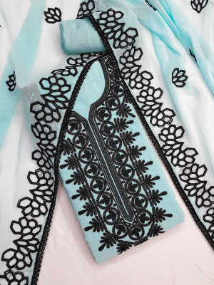 KGM BRAND Georgette Embroidered Salwar Suit Material