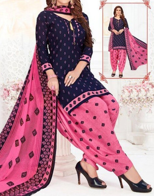 Saubhagyavati Crepe Printed Salwar Suit Material
