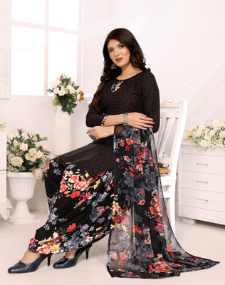 YASHIKA Crepe Floral Print Salwar Suit Material
