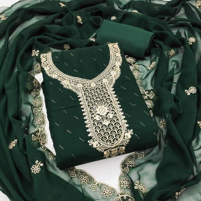 RUDRAA FAB Georgette Embroidered Salwar Suit Material