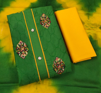 S Creation Cotton Blend Embroidered Kurta & Churidar Material