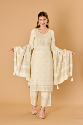 Safaa Acrylic Blend Self Design Salwar Suit Material