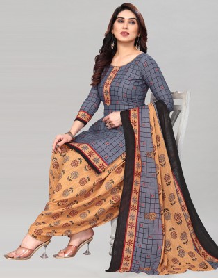 Samah Cotton Blend Floral Print, Printed, Geometric Print Salwar Suit Material