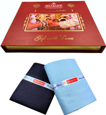 JHABAK'S Cotton Blend Self Design Shirt & Trouser Fabric