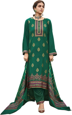 DRAVINAM Trends Wool Printed Salwar Suit Material