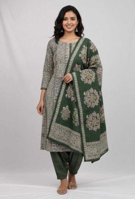 Chingaari Cotton Blend Floral Print Kurta Fabric