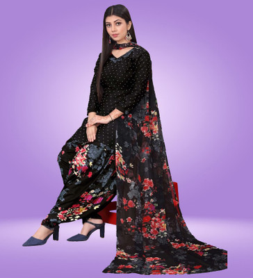 AYKA CLOTHINGS Crepe Floral Print Salwar Suit Material