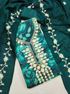 AP FAB Chanderi Printed Salwar Suit Material