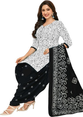 S Creation Crepe Printed Salwar Suit Material