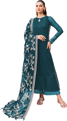 Fijyfab Georgette Embroidered Salwar Suit Material