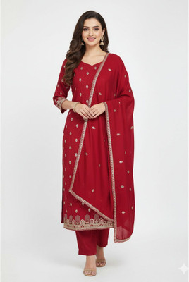 RAJGHARANA NX Chanderi Embroidered Salwar Suit Material