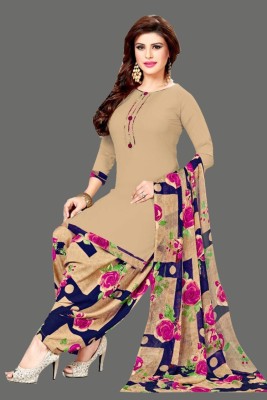 Nirvaan Crepe Solid, Floral Print, Printed, Geometric Print Kurta & Patiyala Material