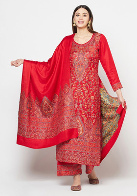Safaa Acrylic Blend Self Design Kurta & Palazzo Material