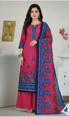 RIDDHI Wool Floral Print Salwar Suit Material