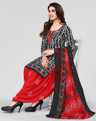 Samah Crepe Printed, Geometric Print Salwar Suit Material