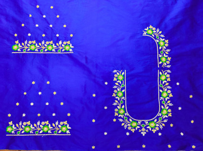 LEVIDE Cotton Silk Embroidered Blouse Material