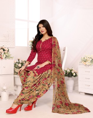 YASHIKA Crepe Floral Print Salwar Suit Material