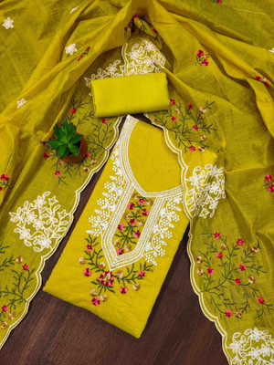 Kimisha Cotton Blend Embroidered Salwar Suit Material
