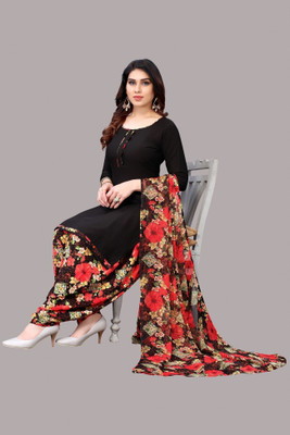 Wonaya Fab Crepe Floral Print Salwar Suit Material