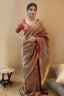 Kanjivaram Jacquard Solid Blouse Material