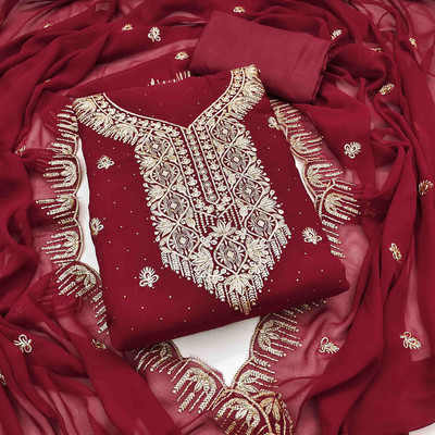 Blissta Georgette Embellished Salwar Suit Material